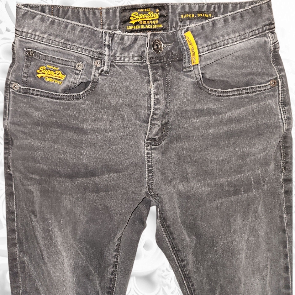 Superdry Charcoal Skinny Jeans for Men